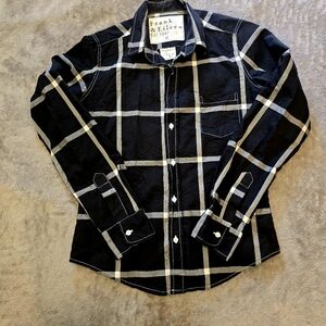 Frank & Eileen Barry Plaid Button-Up Shirt Black,white Gre Size XSWoven in Italy